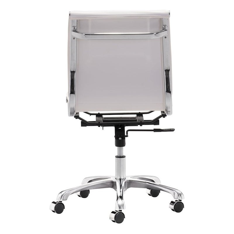 Zuo Modern Lider Plus Armless Office Chair, White