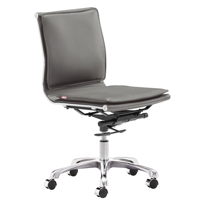 Zuo Modern Lider Plus Armless Office Chair, Gray - 215233