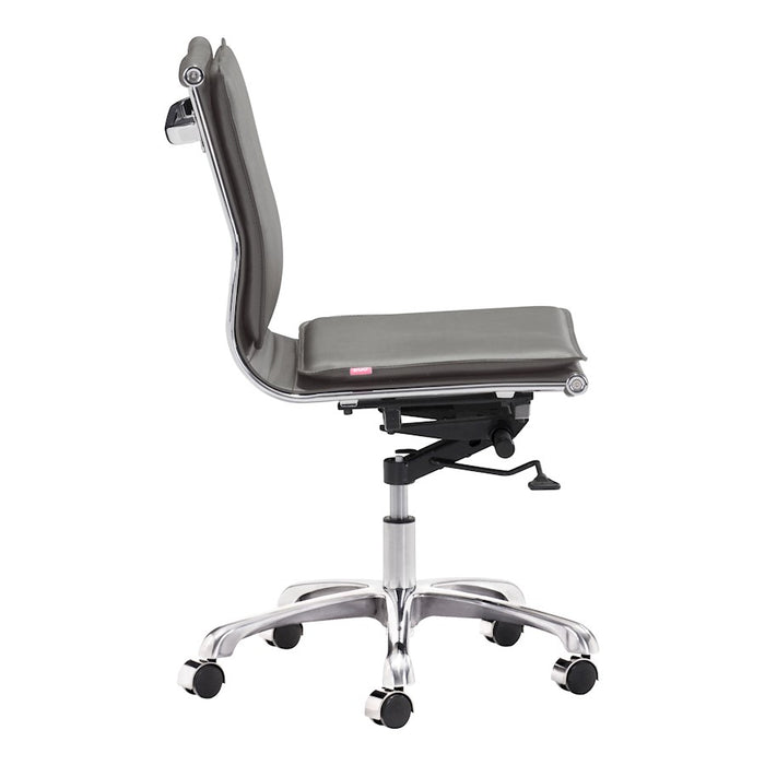 Zuo Modern Lider Plus Armless Office Chair, Gray