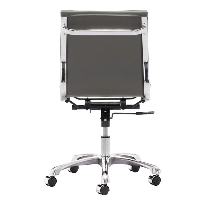Zuo Modern Lider Plus Armless Office Chair, Gray