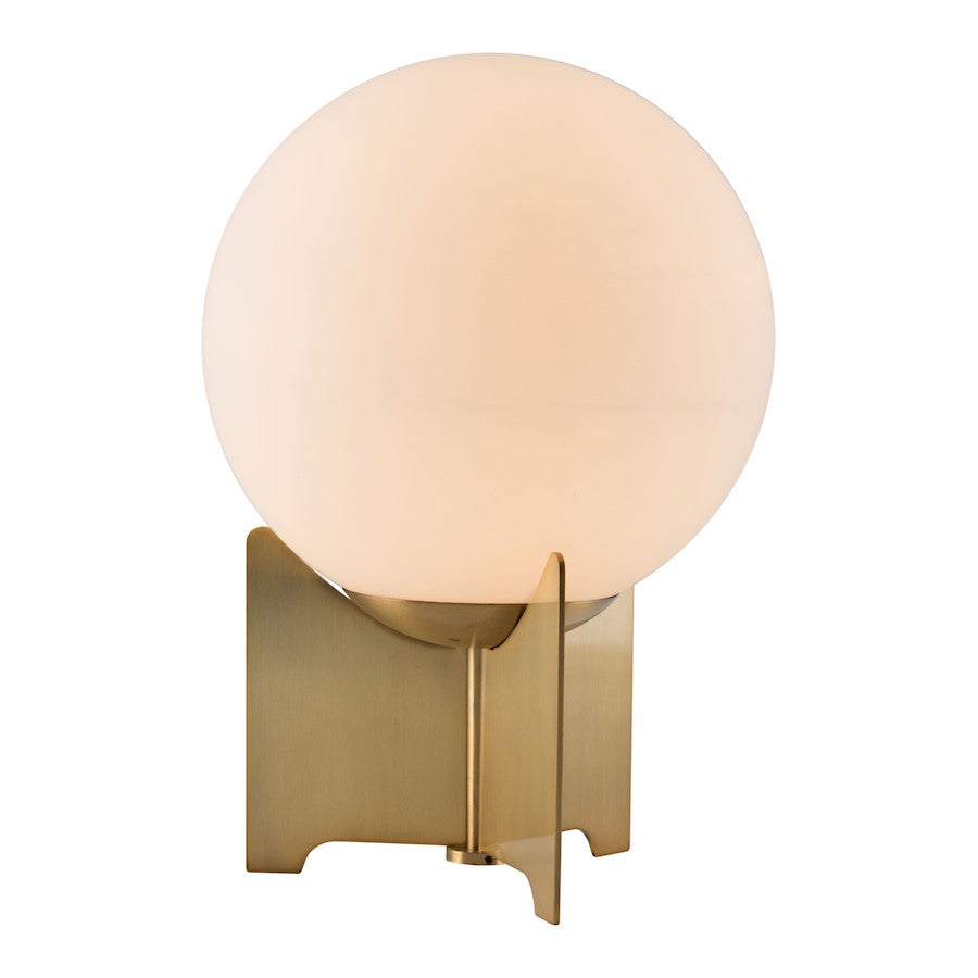 Zuo Modern Pearl Table Lamp, White/Brass - 56049