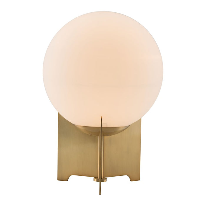 Zuo Modern Pearl Table Lamp, White/Brass