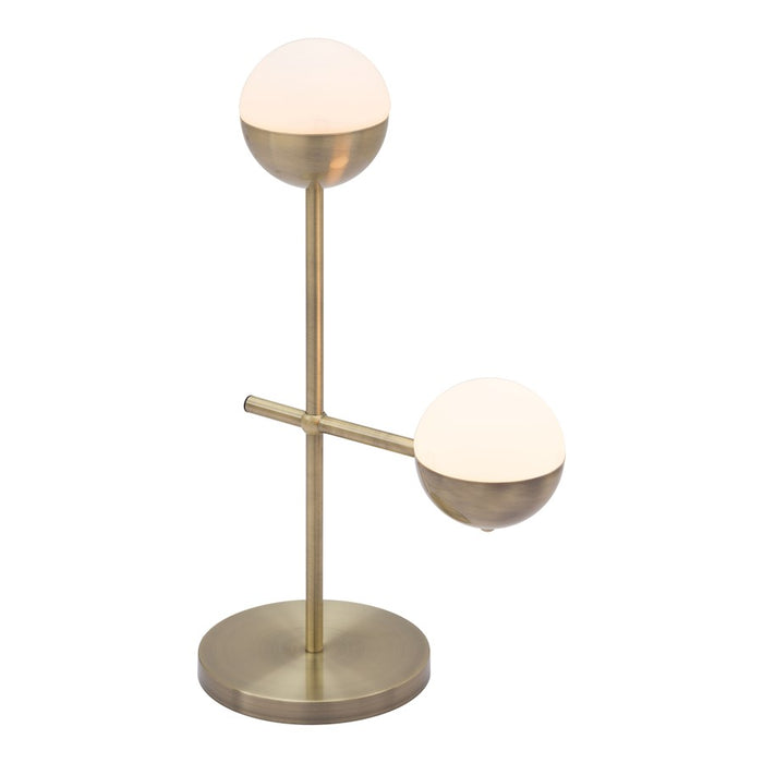 Zuo Modern Waterloo Table Lamp, White/Bronze - 56050