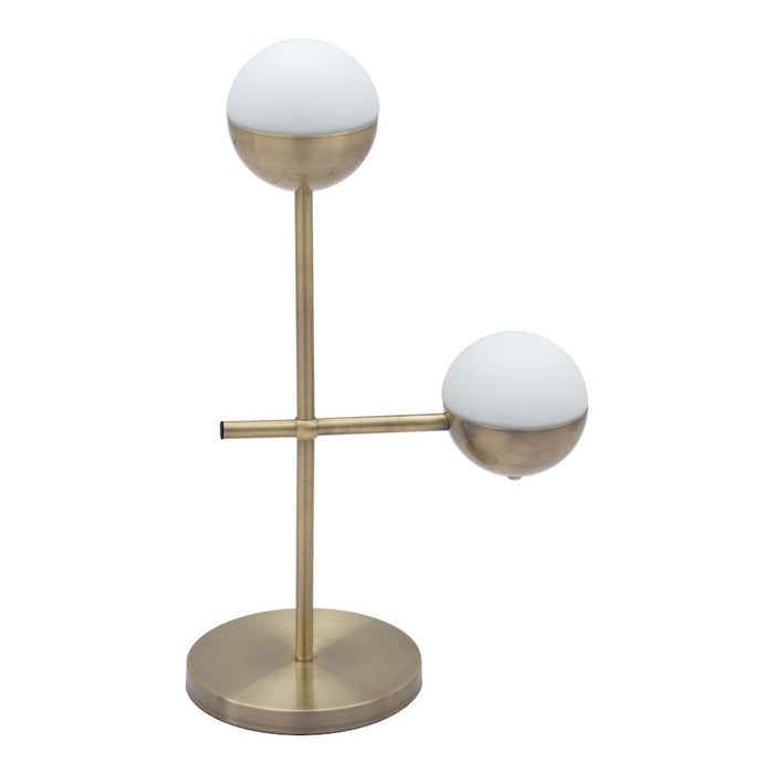 Zuo Modern Waterloo Table Lamp, White/Bronze