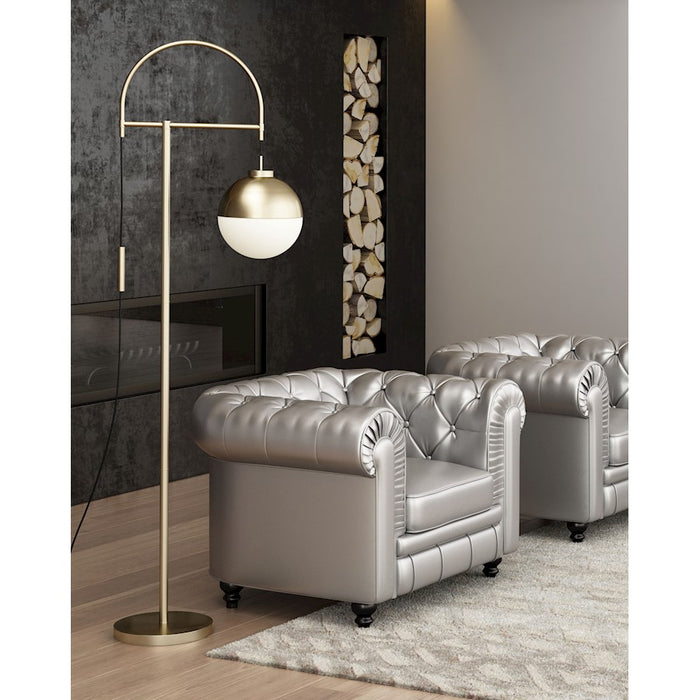Zuo Modern Waterloo Floor Lamp, White/Bronze