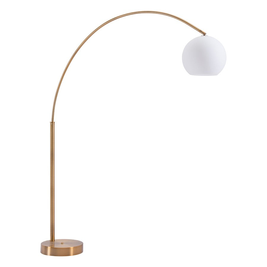 Zuo Modern Griffith Floor Lamp, Brass - 56071