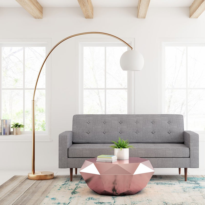 Zuo Modern Griffith Floor Lamp, Brass
