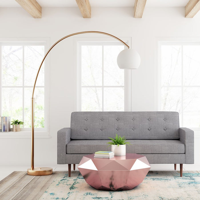 Zuo Modern Griffith Floor Lamp, Brass