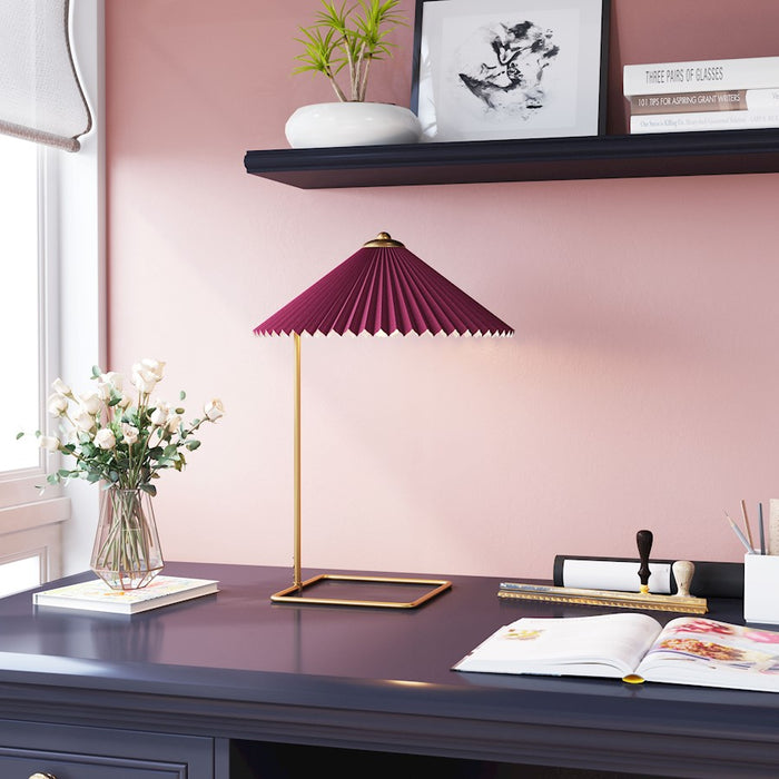Zuo Modern Charo Table Lamp, Red/Gold