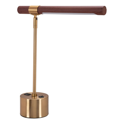 Zuo Modern Kippy Table Lamp, Brown/Brass