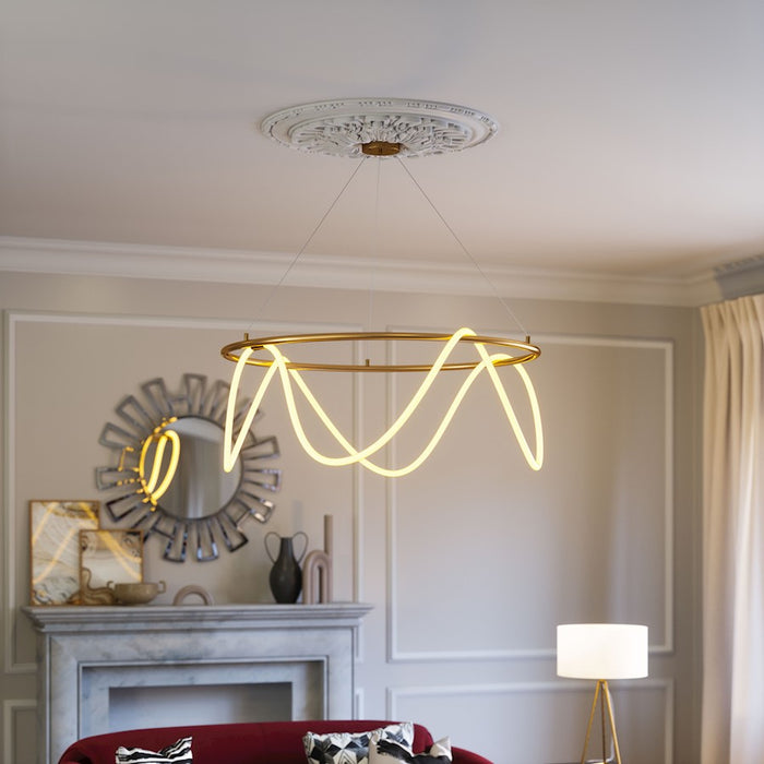 Zuo Modern Wiber Ceiling Lamp, Brass