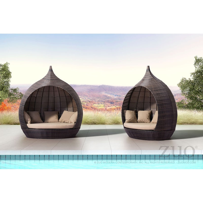 Zuo Modern Martinique Beach Daybed, Brown & Beige