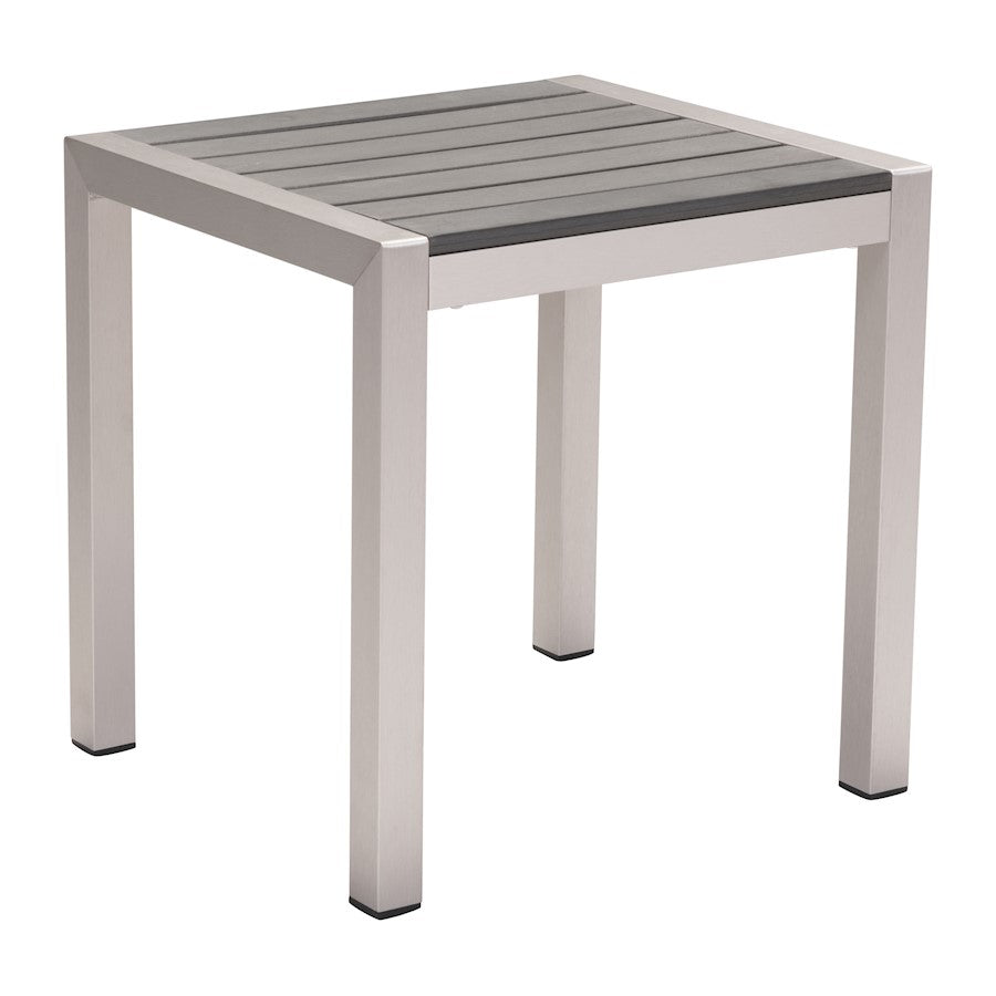 Zuo Modern Cosmopolitan Side Table, Gray/Silver - 703838