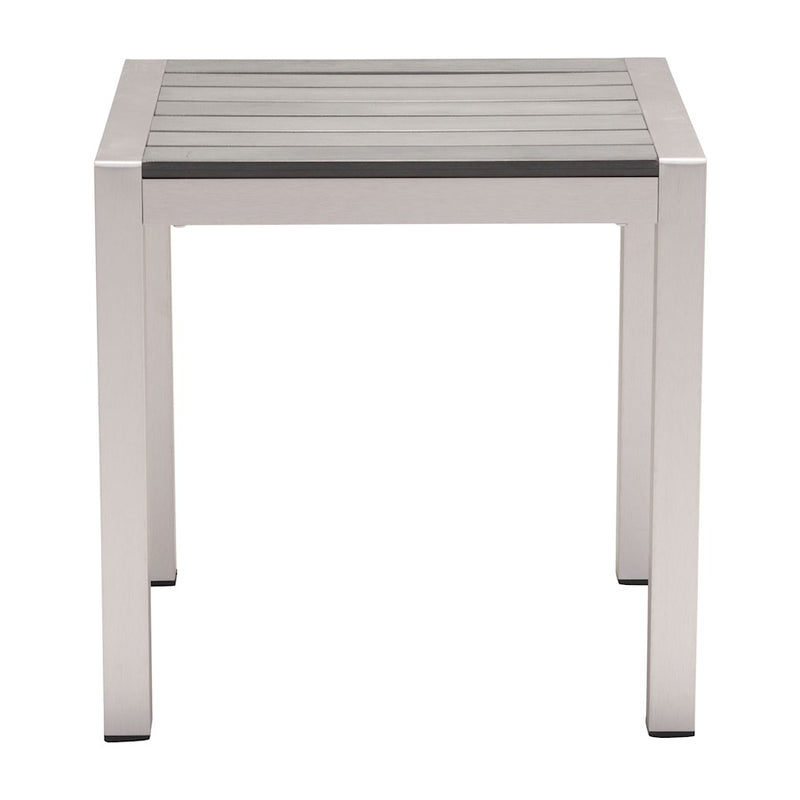 Zuo Modern Cosmopolitan Side Table, Gray/Silver