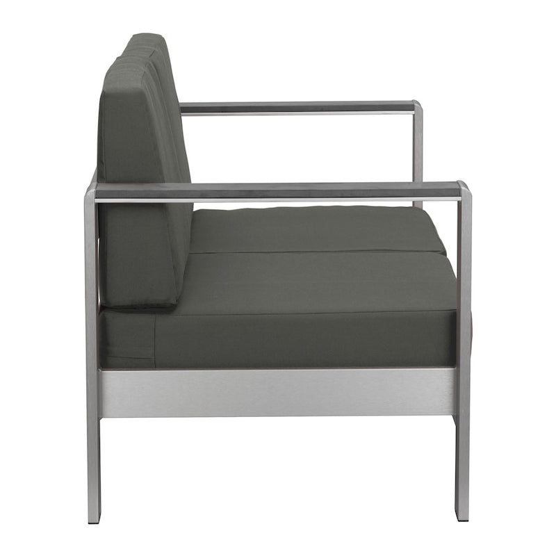 Zuo Modern Cosmopolitan Outdoor Sofa, Dark Gray