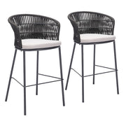 Zuo Modern Freycinet BarStool Set of 2, Black - 703989