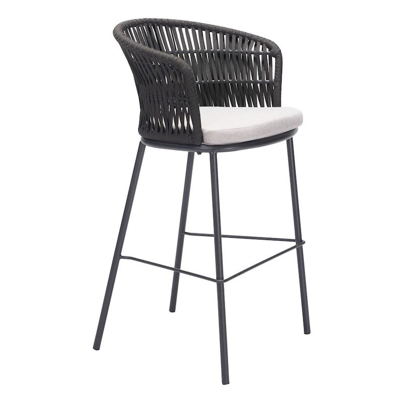 Zuo Modern Freycinet BarStool Set of 2, Black