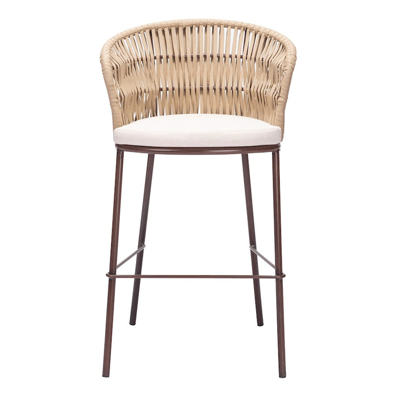 Zuo Modern Freycinet BarStool Set of 2, Natural