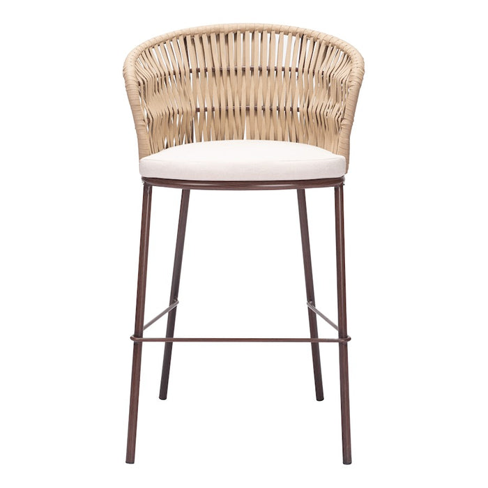Zuo Modern Freycinet BarStool Set of 2, Natural