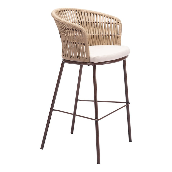 Zuo Modern Freycinet BarStool Set of 2, Natural