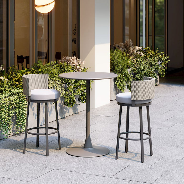 Zuo Modern Midnight Wave BarStool, White