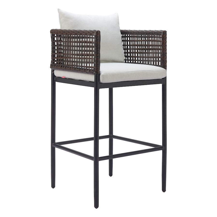 Zuo Modern Palm Paradise BarStool, Gray - 704028