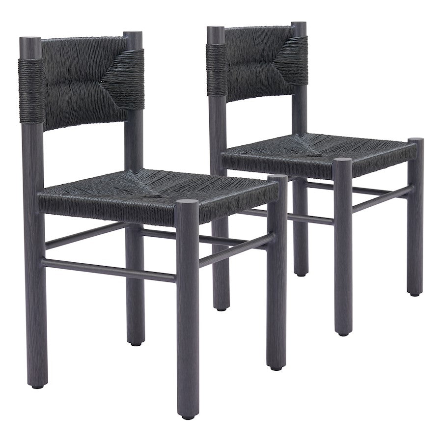 Zuo Modern Iska Dining Chair Set of 2, Black - 704049
