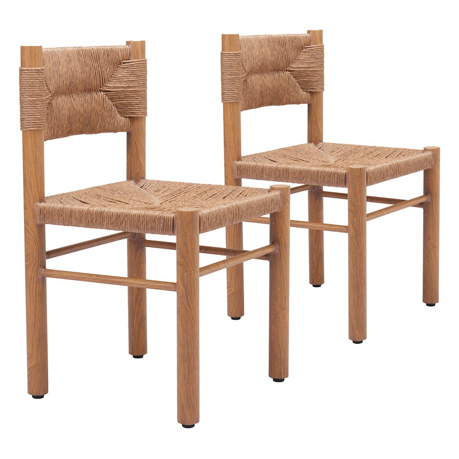 Zuo Modern Iska Dining Chair Set of 2, Natural - 704050