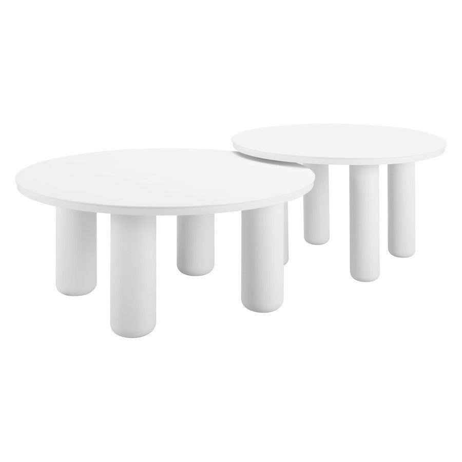 Zuo Modern Ola Coffee Table, Set of 2, White - 704075