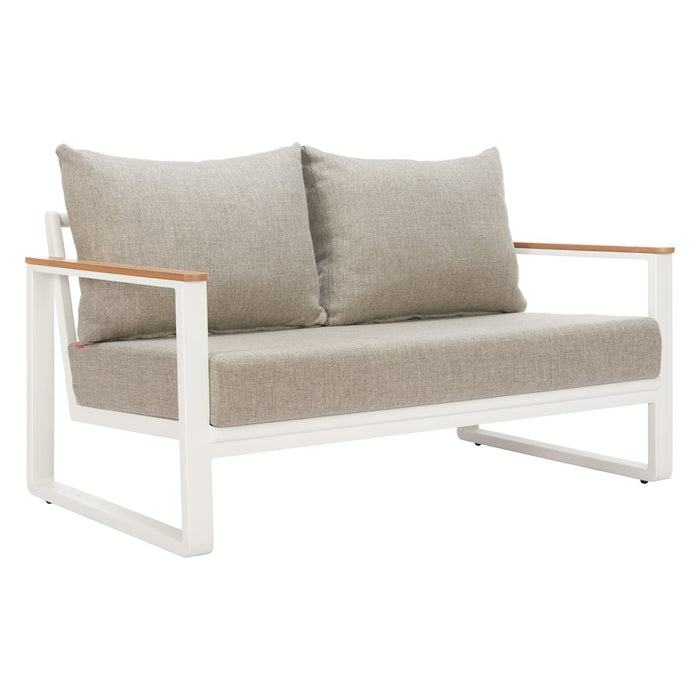 Zuo Modern Welt Outdoor Sofa, Taupe/White - 704112