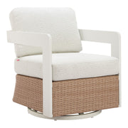 Zuo Modern Gelo Swivel Chair, White/Brown - 704134