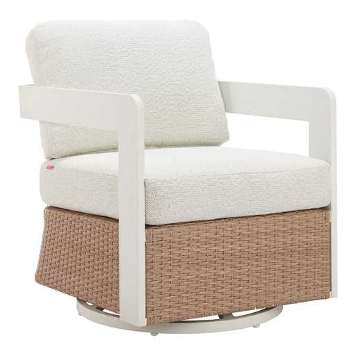 Zuo Modern Gelo Swivel Chair, White/Brown
