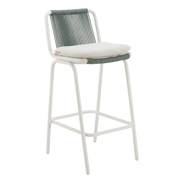 Zuo Modern Luft BarStool Set of 2, White/Green