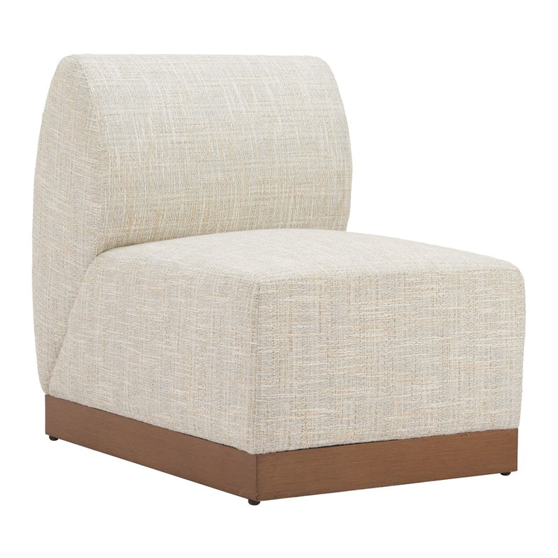 Zuo Modern Christy Armless Chair, Beige