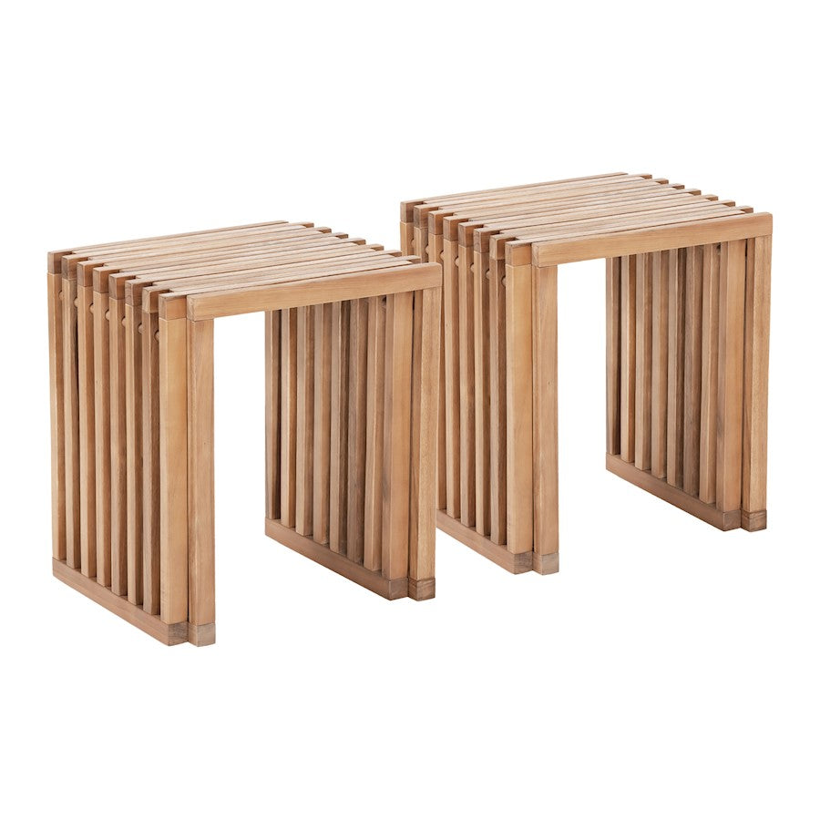 Zuo Modern Riviera Extendable Stool Set of 2, Natural - 704155