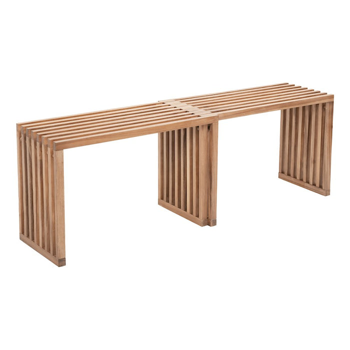 Zuo Modern Riviera Extendable Bench Set of 2, Natural