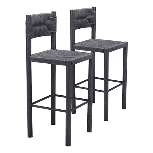 Zuo Modern Iska BarStool Set of 2, Black - 704157