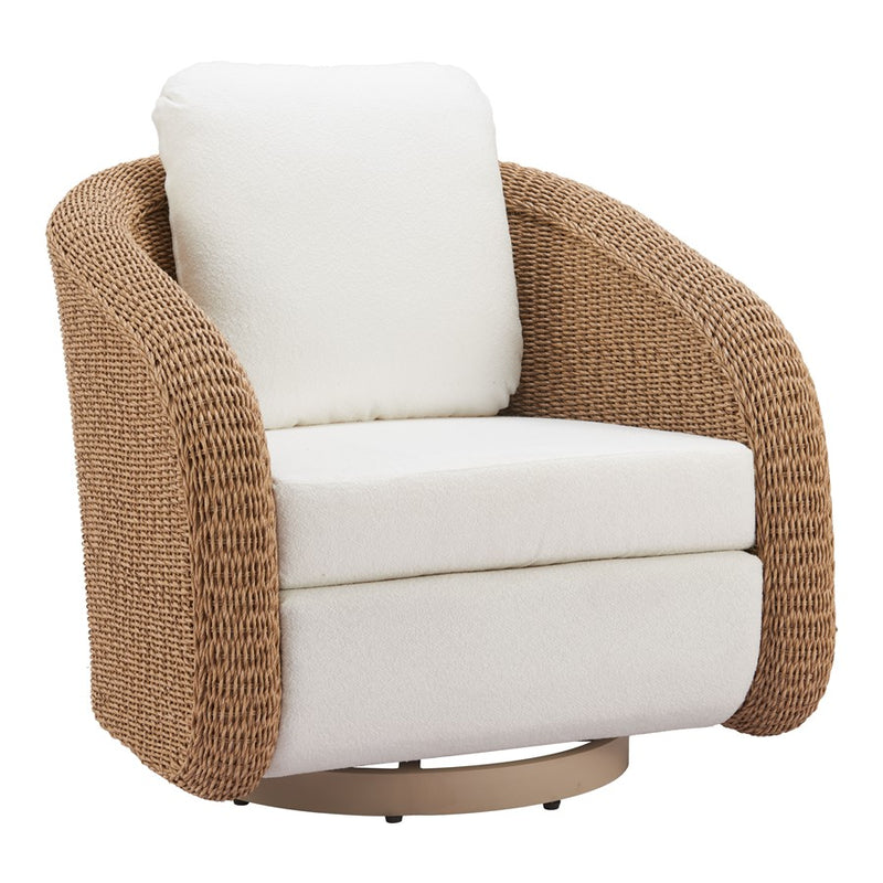 Zuo Modern Solara Swivel Chair, Ivory