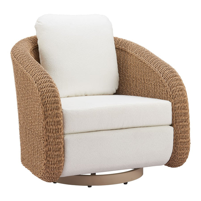 Zuo Modern Solara Swivel Chair, Ivory
