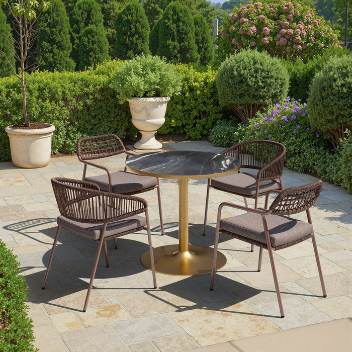 Zuo Modern Batu Dining Table, Black/Gold