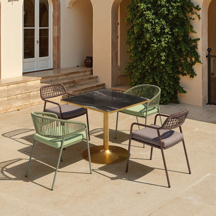 Zuo Modern Caliza Dining Table, Black/Gold