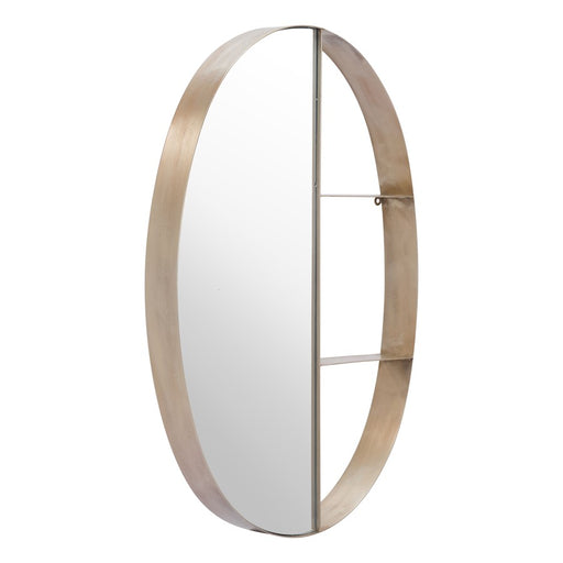 Zuo Modern Latitude Oval Shelf Mirror, Antique Bronze