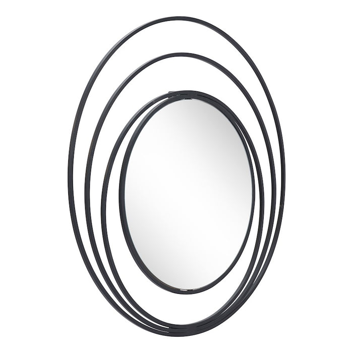 Zuo Modern Luna Round Mirror, Black - A12207