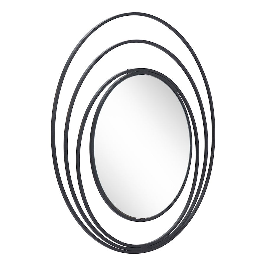 Zuo Modern Luna Round Mirror, Black - A12207