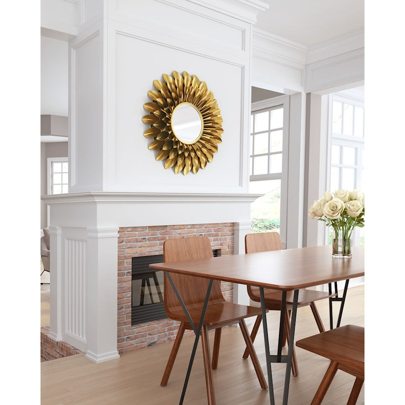 Zuo Modern Sunflower Round Mirror, Gold