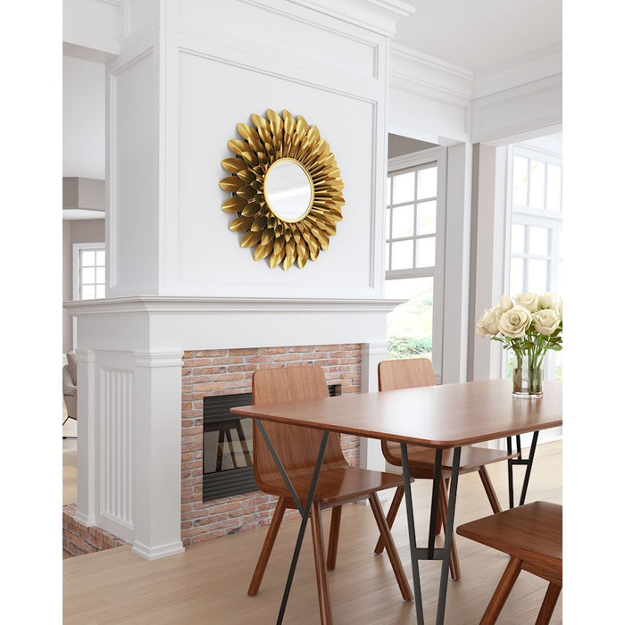 Zuo Modern Sunflower Round Mirror, Gold