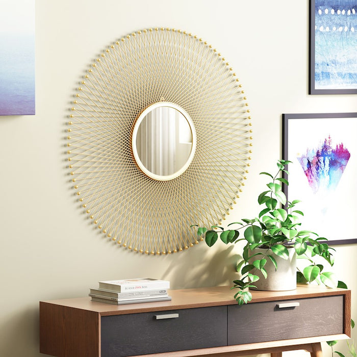 Zuo Modern Glow Round Mirror, Gold