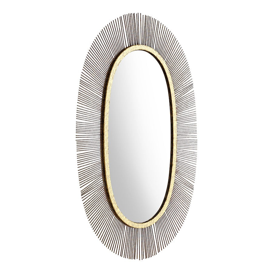 Zuo Modern Juju Oval Mirror, Black/Gold - A12215