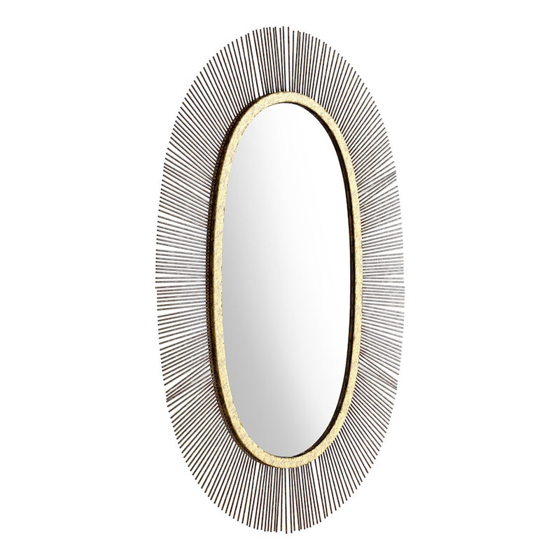 Zuo Modern Juju Oval Mirror, Black/Gold