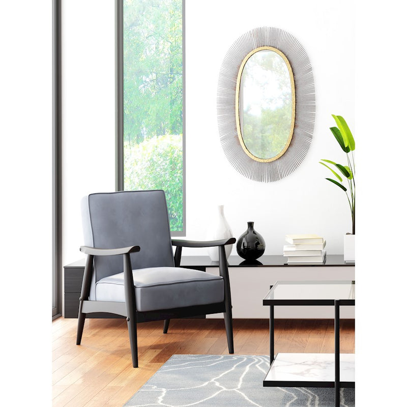 Zuo Modern Juju Oval Mirror, Black/Gold